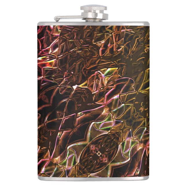 Klar brun neonspegling av stil med hasch linjer fickplunta (Framsidan)