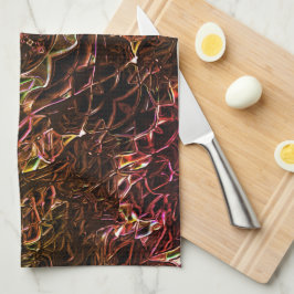 Klar brun neonspegling av stil med hasch linjer kökshandduk