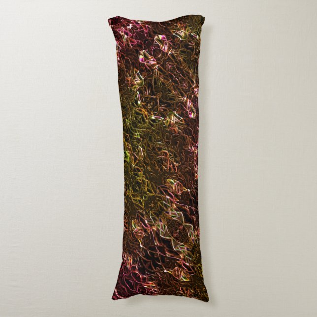 Klar brun neonspegling av stil med hasch linjer kroppskudde (Framsidan Vertikal)