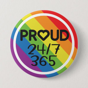 Klar daglig regnbåge i färg i pride månad knapp
