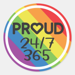 Klar daglig regnbåge i färg i pride månad runt klistermärke