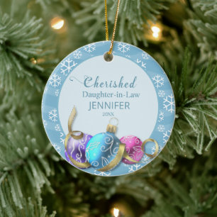 Klar dotter i juridik jul julgransprydnad keramik
