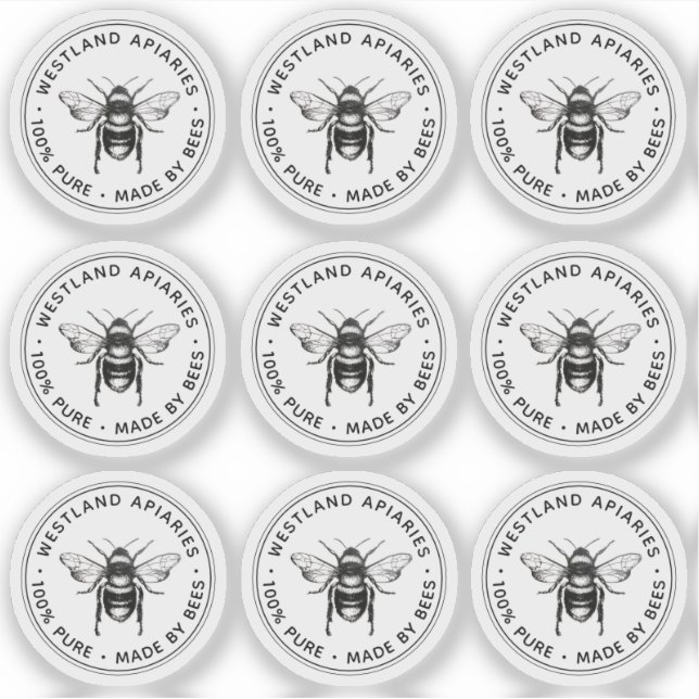 Klar etikett för Bivax Lip balms, Honung burk lids (Framsida)