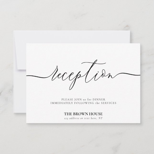 Klar formell bröllopsmottagning efter middag inbjudningar (Framsida)