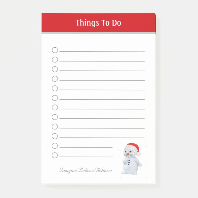 Klar jul-Sak för att göra efterhandsanteckningar i Post-it Block (Framsida)