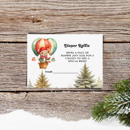 Klar julklapp Tedy Bear Winter Woodland Diaper Tilläggskort