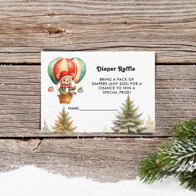 Klar julklapp Tedy Bear Winter Woodland Diaper Tilläggskort (Skapare uppladdad)