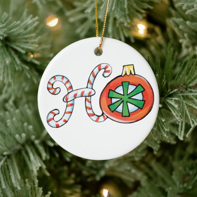 Klar jultext, Ho i Polkagrisar Julgransprydnad Keramik (Träd)