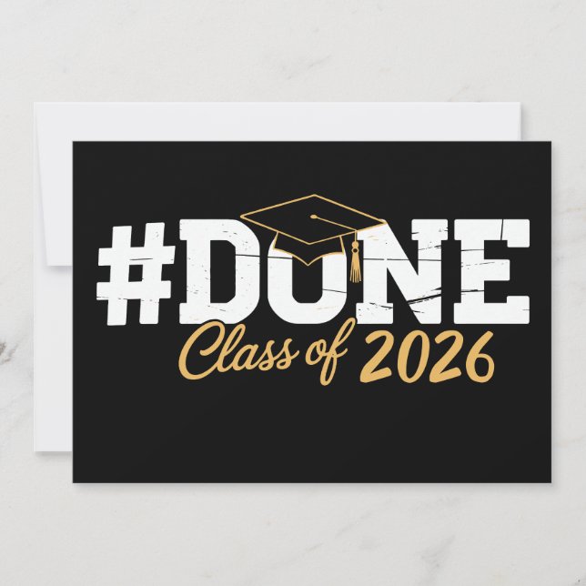 Klar Klass 2026 Examen 26 Stolt Examinerad Inbjudningar (Framsida)