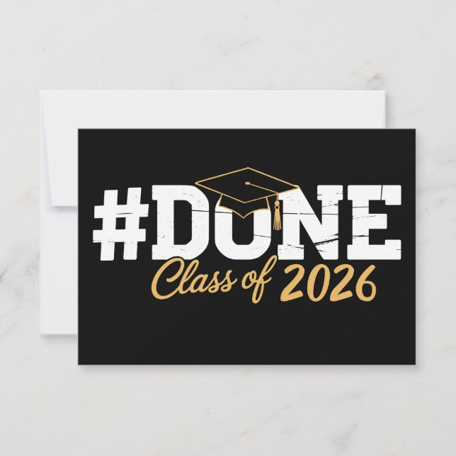 Klar Klass 2026 Examen 26 Stolt Examinerad Meddelande (Framsida)
