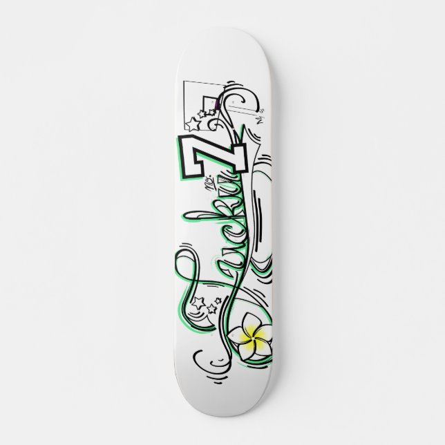 Klar lycklig nr. 7 skateboard bräda 21,5 cm (Framsida)