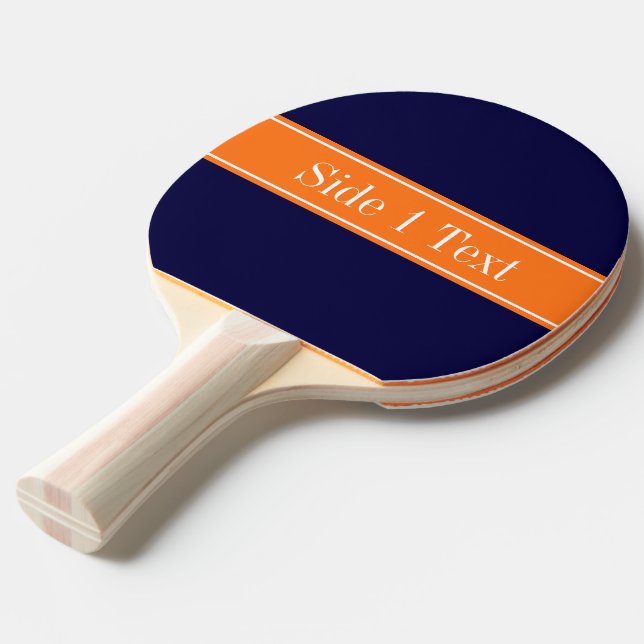 Klar marinblå, pumpa band Namnmonogram Pingisracket (Frontvinkel)
