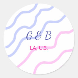 KLAR MINIMAL Lägg till texten om namn mellan namn  Runt Klistermärke