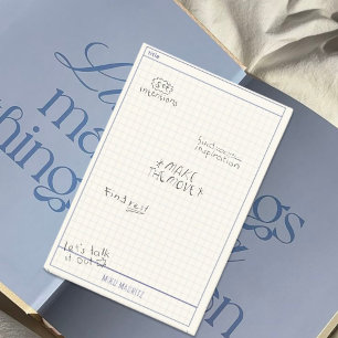 Klar Minimal Rutnät Anpassad Namn Klistreblock Post-it Block