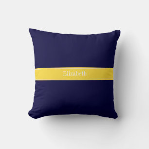 Klar Navyblå, Ananasband Namnmonogram Kudde