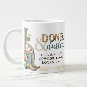Klar och Dusted Land Cowgirl Westerna Boots Kärlek Jumbo Mugg