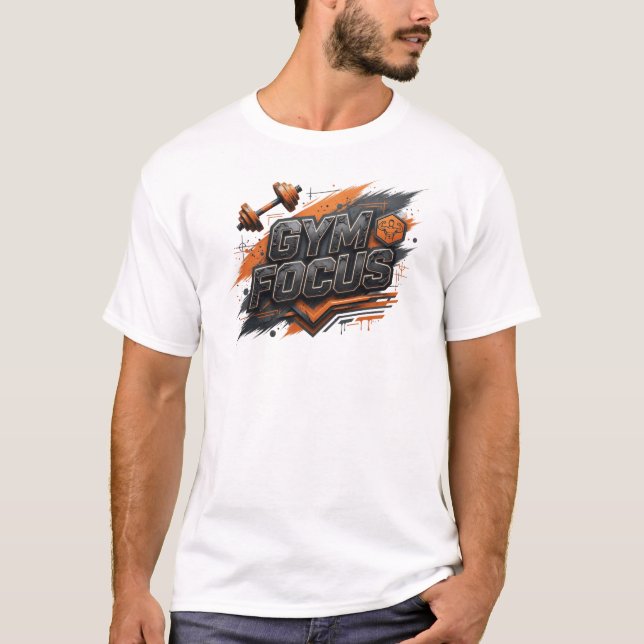 Klar orange GYM FOCUS specialdesignad t-shirt (Framsida)