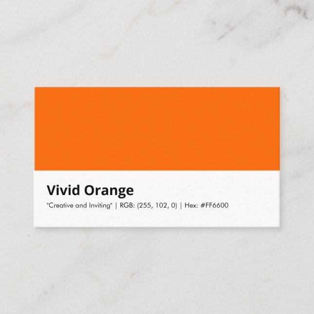Klar Orange | "Kreativ och Inbjudande" Visitkort (Framsida)