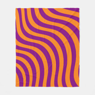 Klar Orange Lila Zebra Randig Livlig Vår Fleecefilt
