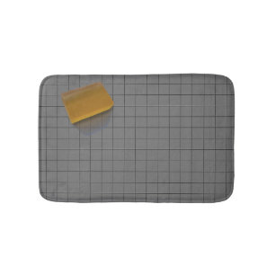 Klar Orange Tvål på Grått Tile Golv Badrumsmatta