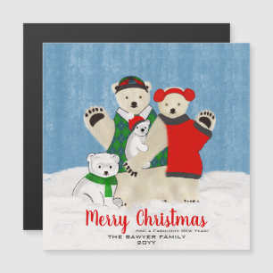 Klar Polar Bärarfamilj som viker God jul