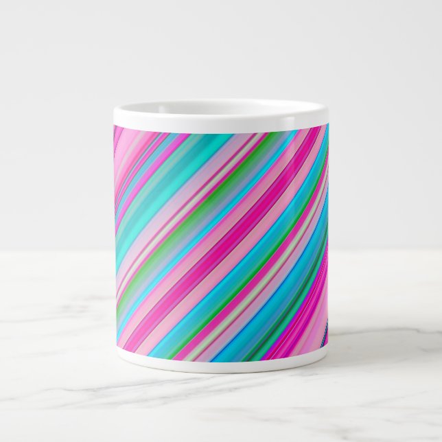 Klar regnbågsfärgade ränder Mönster-21056 Jumbo Mugg (Framsidan)