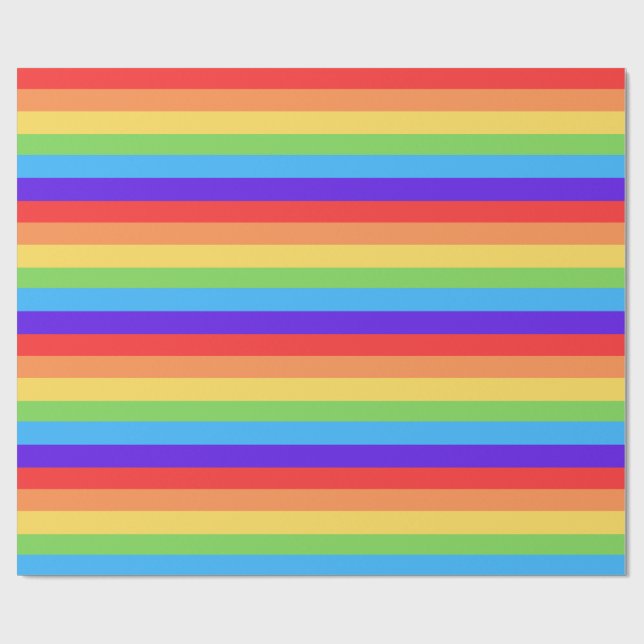 Klar regnbågstripe presentpapper (Platt)