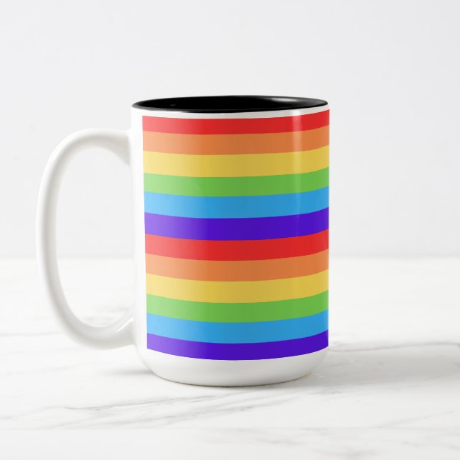 Klar regnbågstripe Två-Tonad mugg (Vänster)