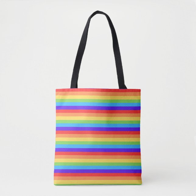 Klar regnbågstripe tygkasse (Framsida)