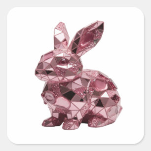 Klar Rosa Abstrakt Vinyl Stil Fyrkantigt Klistermärke