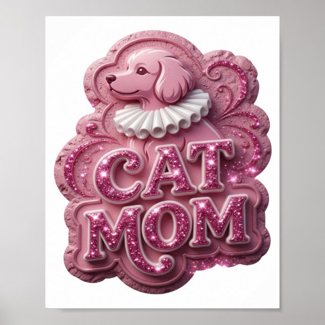 Klar Rosa CAT MOM Design Poster (Framsidan)