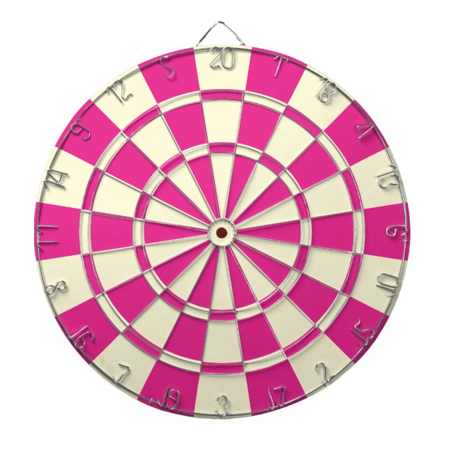 Klar rosa och kräm beige färg darttavla (Framsidan)