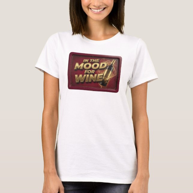 Klar Rosa PÅ HUMÖR FÖR VIN Shirt Design T (Framsida)