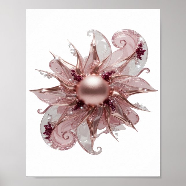 Klar Silver LJUSANDE SOL Anpassad Design Poster (Framsidan)