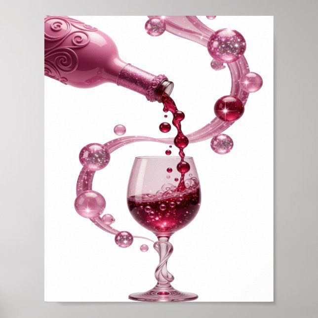 Klar silver ROSA VIN Tryck (Framsidan)