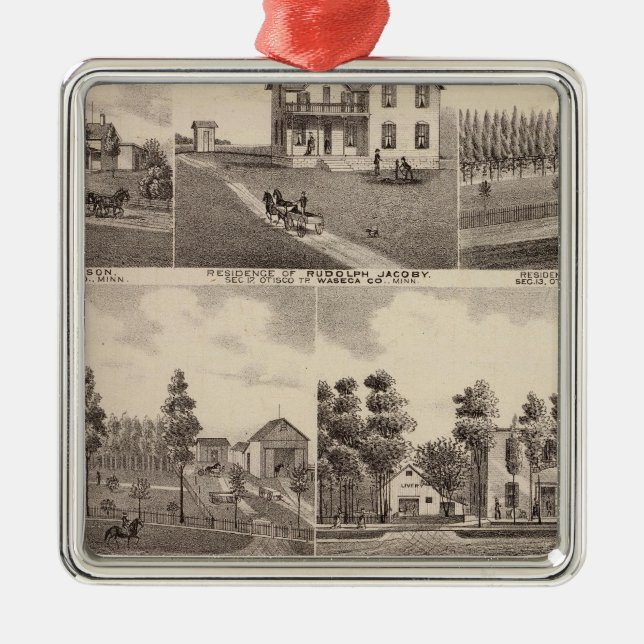 Klar sjö, Waseca, Minnesota Julgransprydnad Metall (Framsidan)