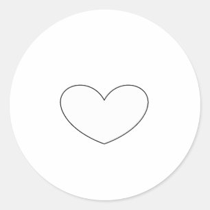 Klar, vitt hjärta runt klistermärke