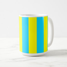 Klara blå och gula ränder kaffemugg