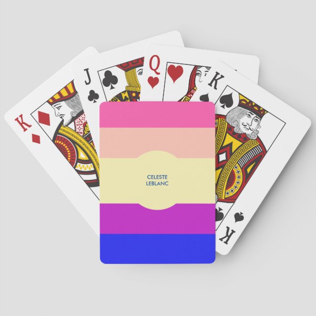 Klara färgade ränder-Sommar- Casinokort (Baksidan)