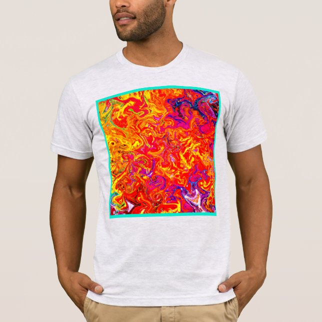 Klara Färger Abstrakt Design T Shirt (Framsida)