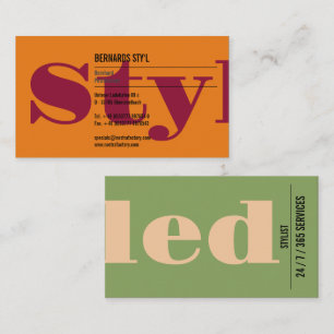 Klara färger, bra typografi  visitkort