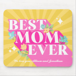 Klara färger Retro typografi Världens bästa mamma Musmatta