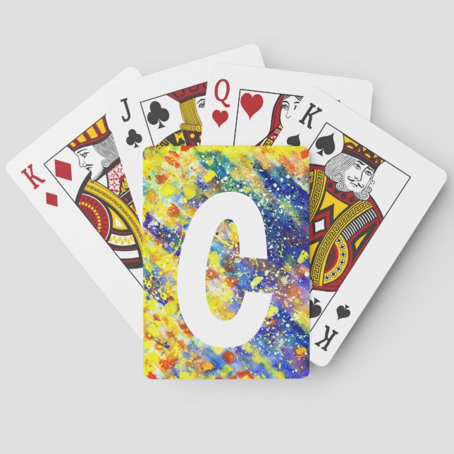 Klara feta färger Abstrakt monogram Casinokort (Baksidan)