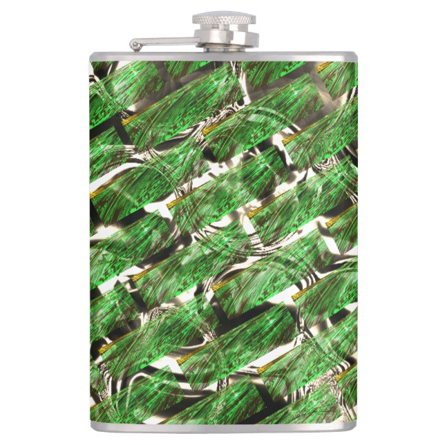 Klara gröntens väggeffekt och vitaktiga bubblor? fickplunta (Framsidan)