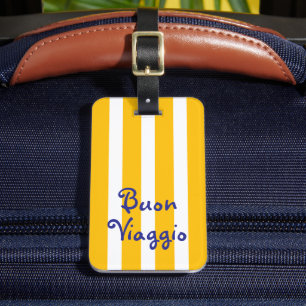 Klara gula orange ränder Buon Viaggio Bagagebricka