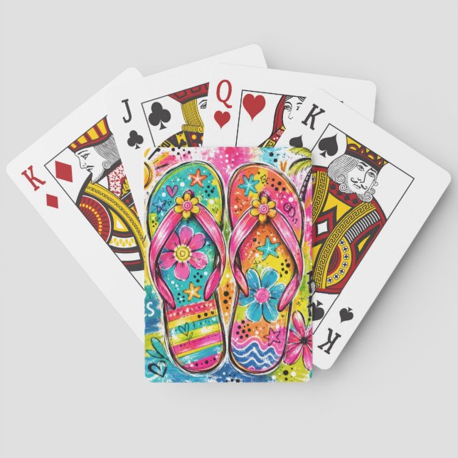 KLARFÄRGAD SOMMAR-SANDALER CASINOKORT (Baksidan)