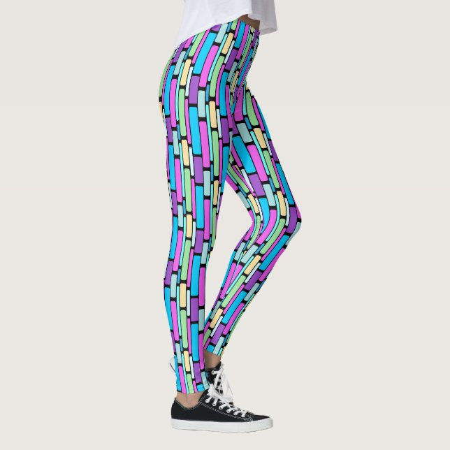 Klarfärgade Retroblock Leggings (Höger)
