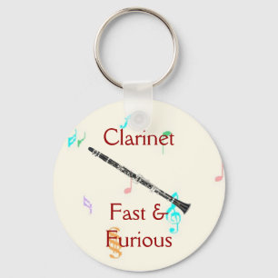 Klarinett: Fasta & rasande Keychain Nyckelring