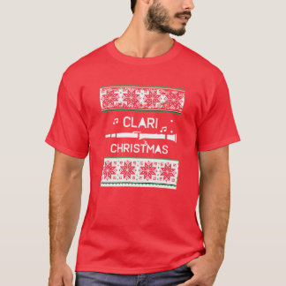 Klarinett Marching Band Fula jultröjor roligt T Shirt
