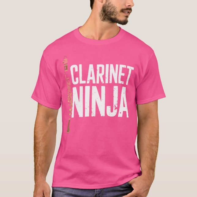 Klarinett Ninja Klarinettspelare Och Orkester Clar T Shirt (Framsida)